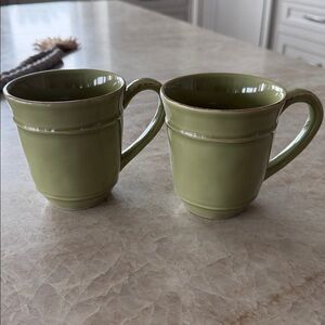 Cambria Mug by POTTERY BARN Set of 2 Retired Color Mint Green Coffee Tea